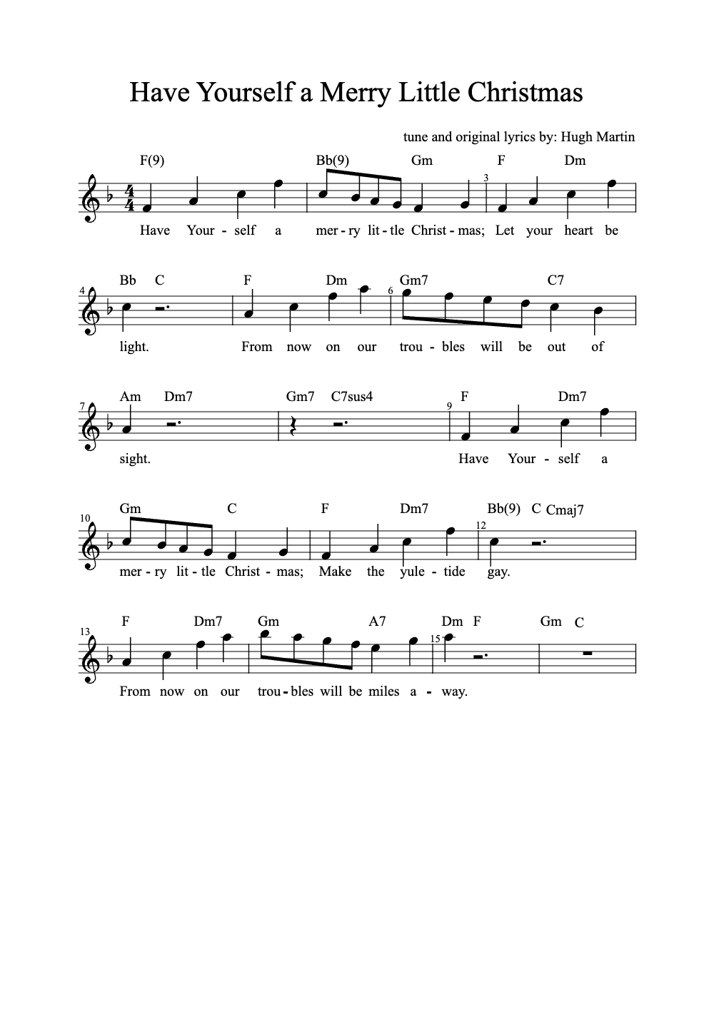 Sheet music preview for Have Yourself a Merry Little Christmas