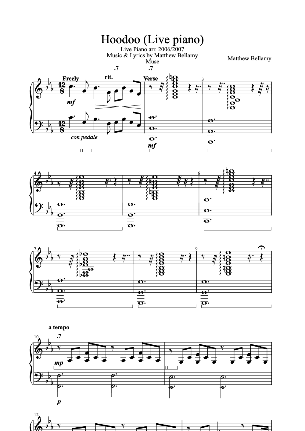 Sheet music preview for Hoodoo