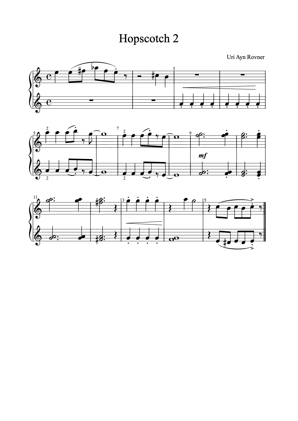 Sheet music preview for Hopscotch 2
