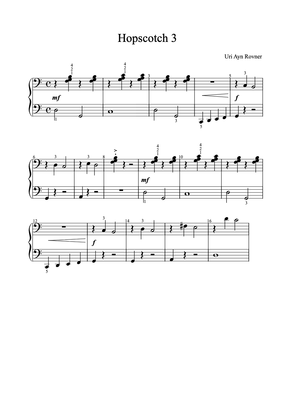 Sheet music preview for Hopscotch 3