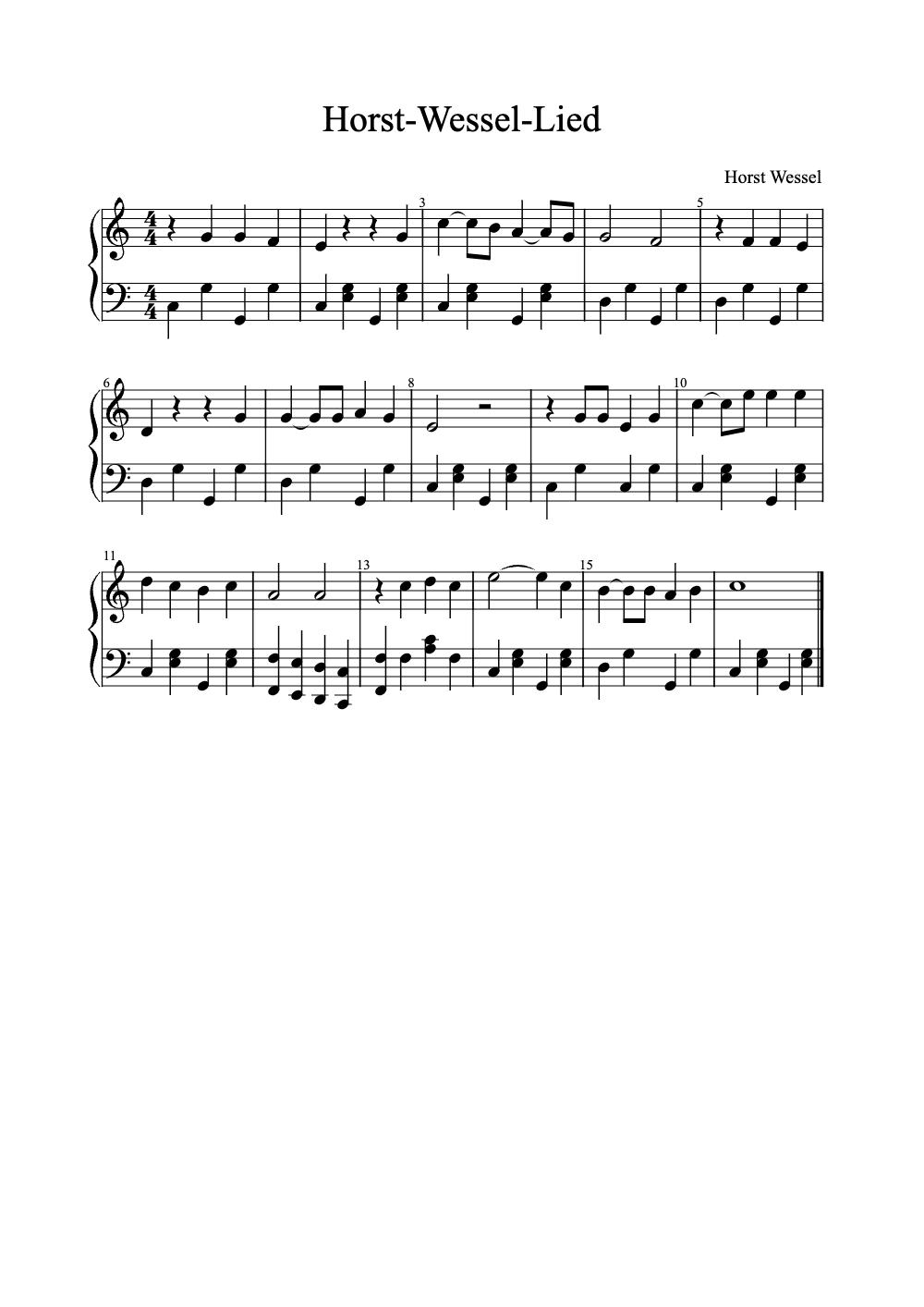 Sheet music preview for Horst-Wessel-Lied