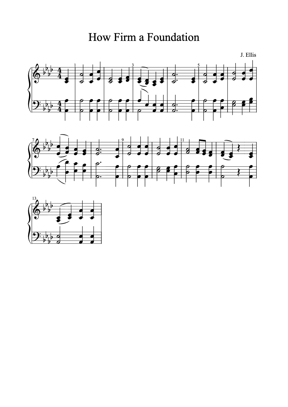 Sheet music preview for How Firm a Foundation