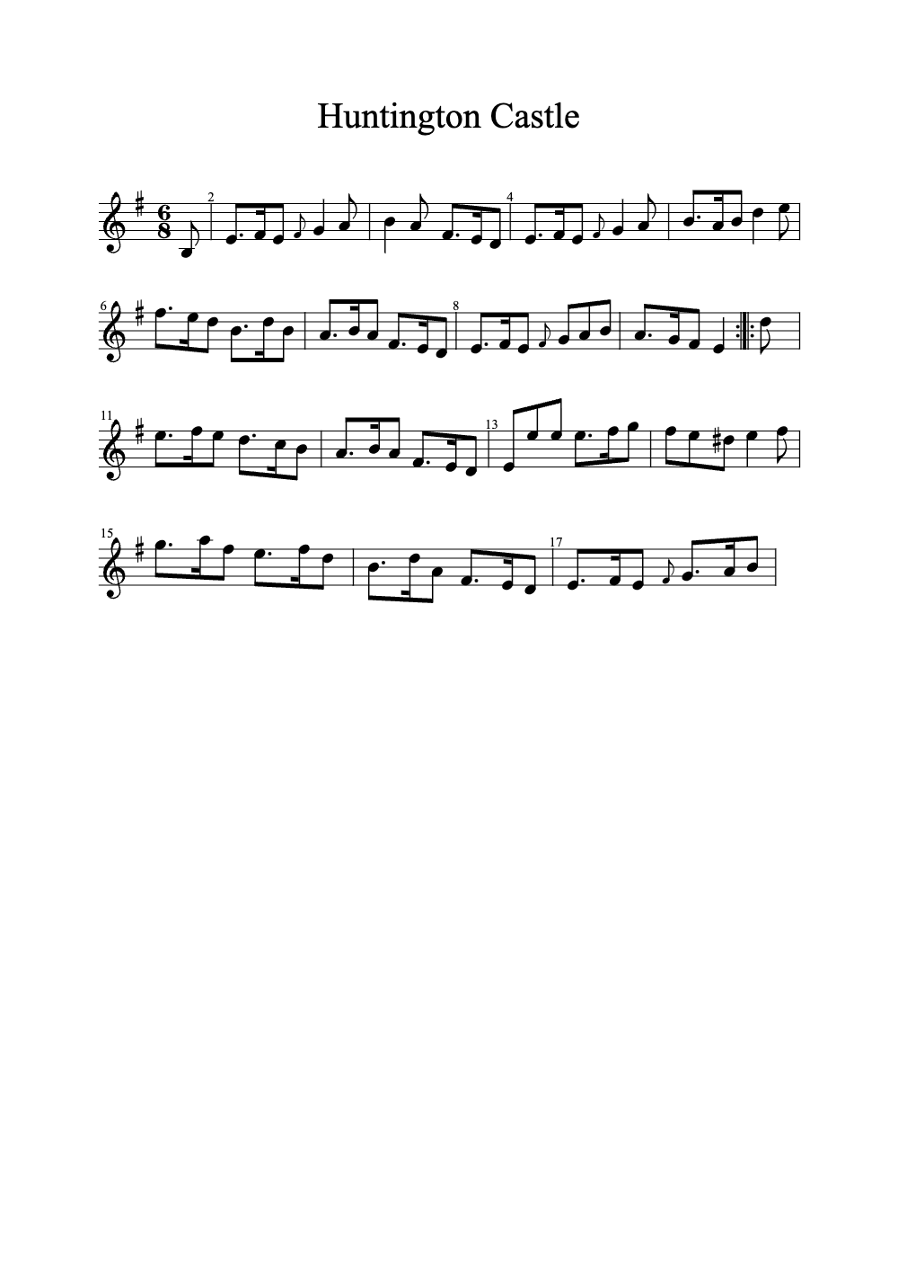 Sheet music preview for Huntington Castle