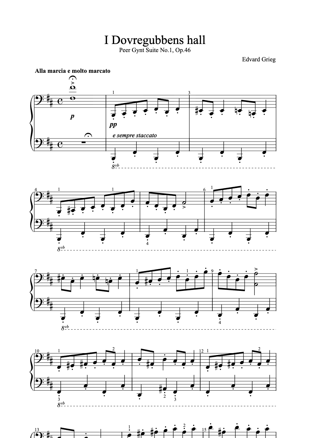 Sheet music preview for I Dovregubbens Hall