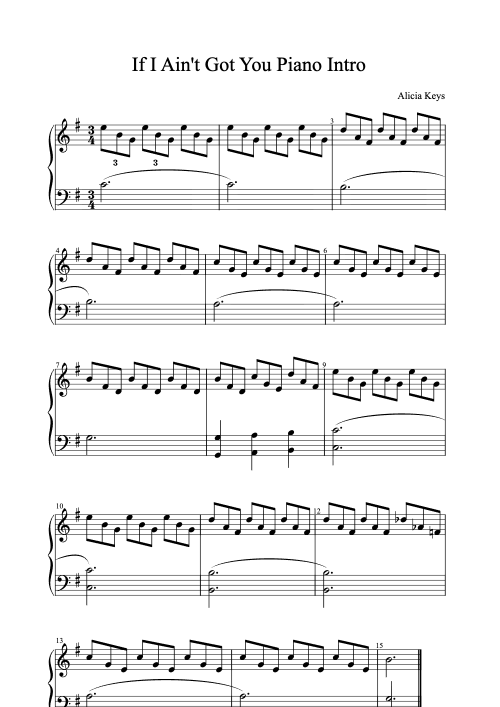 Sheet music preview for If I Ain't Got You