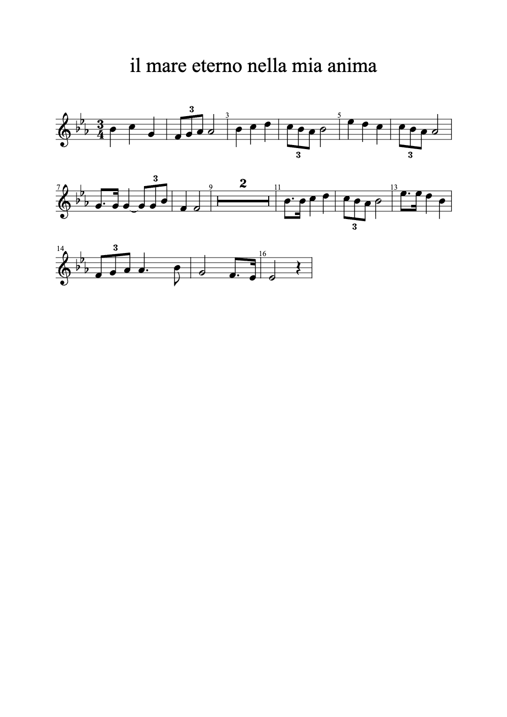 Sheet music preview for Il Mare Eterno Nella Mia Anima