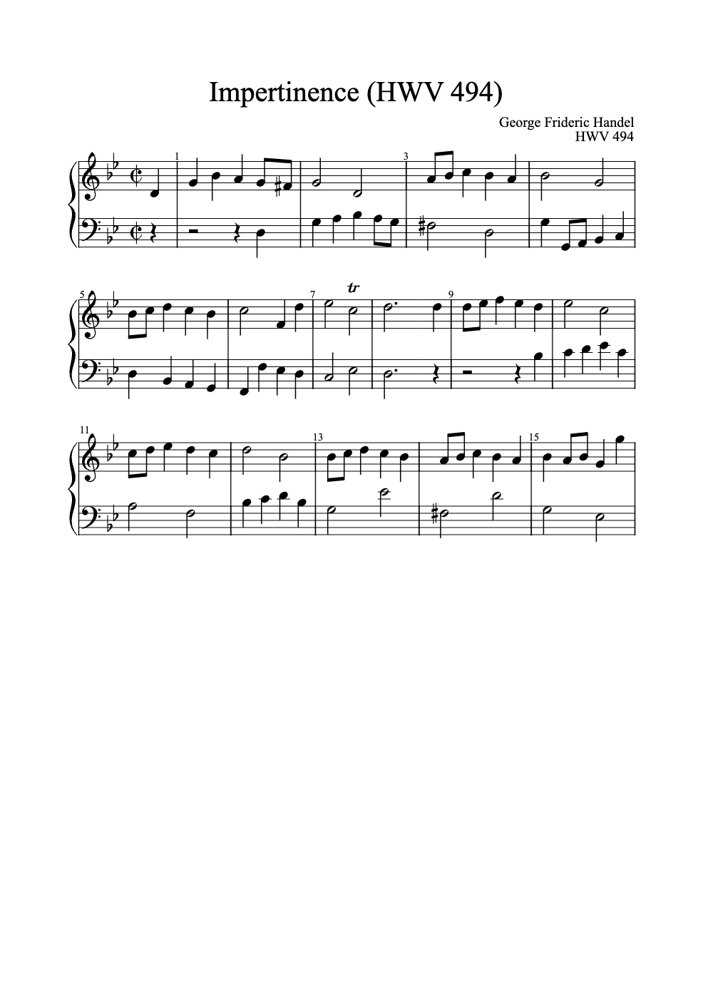 Sheet music preview for Impertinence