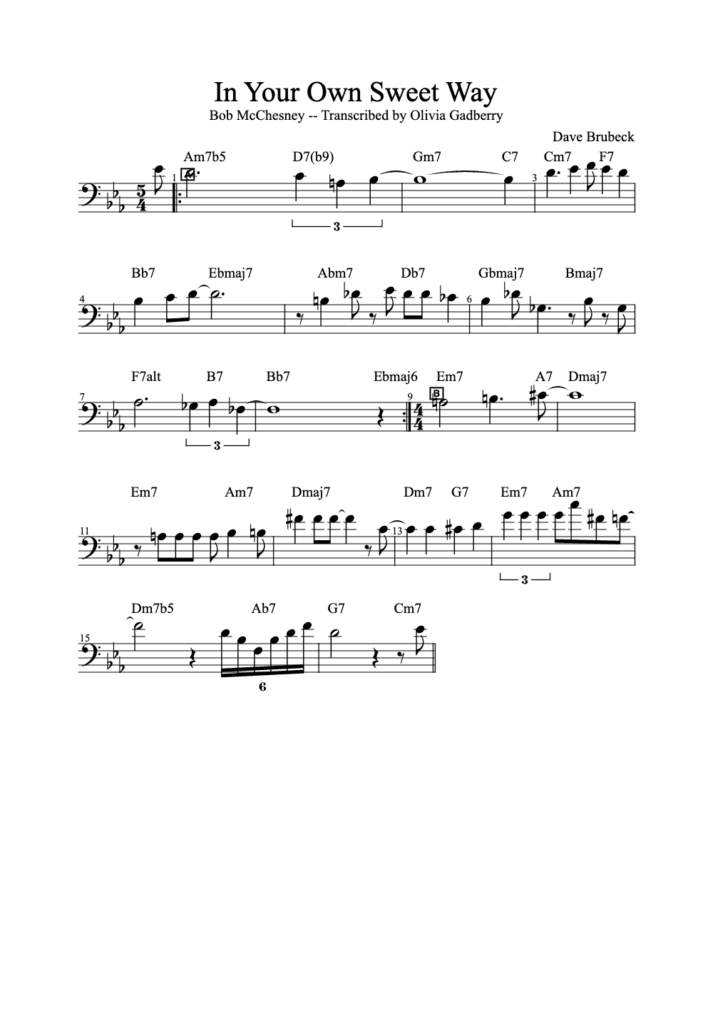 Sheet music preview for In Your Own Sweet Way