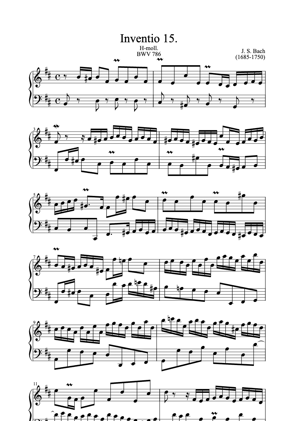 Sheet music preview for Inventio 15