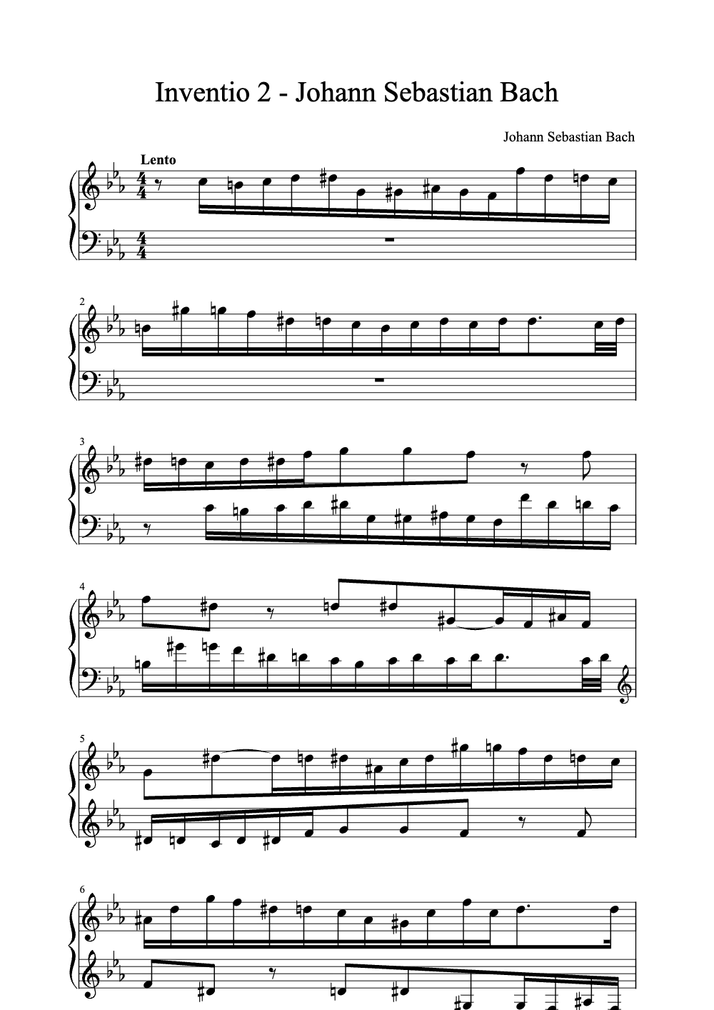 Sheet music preview for Inventio 2