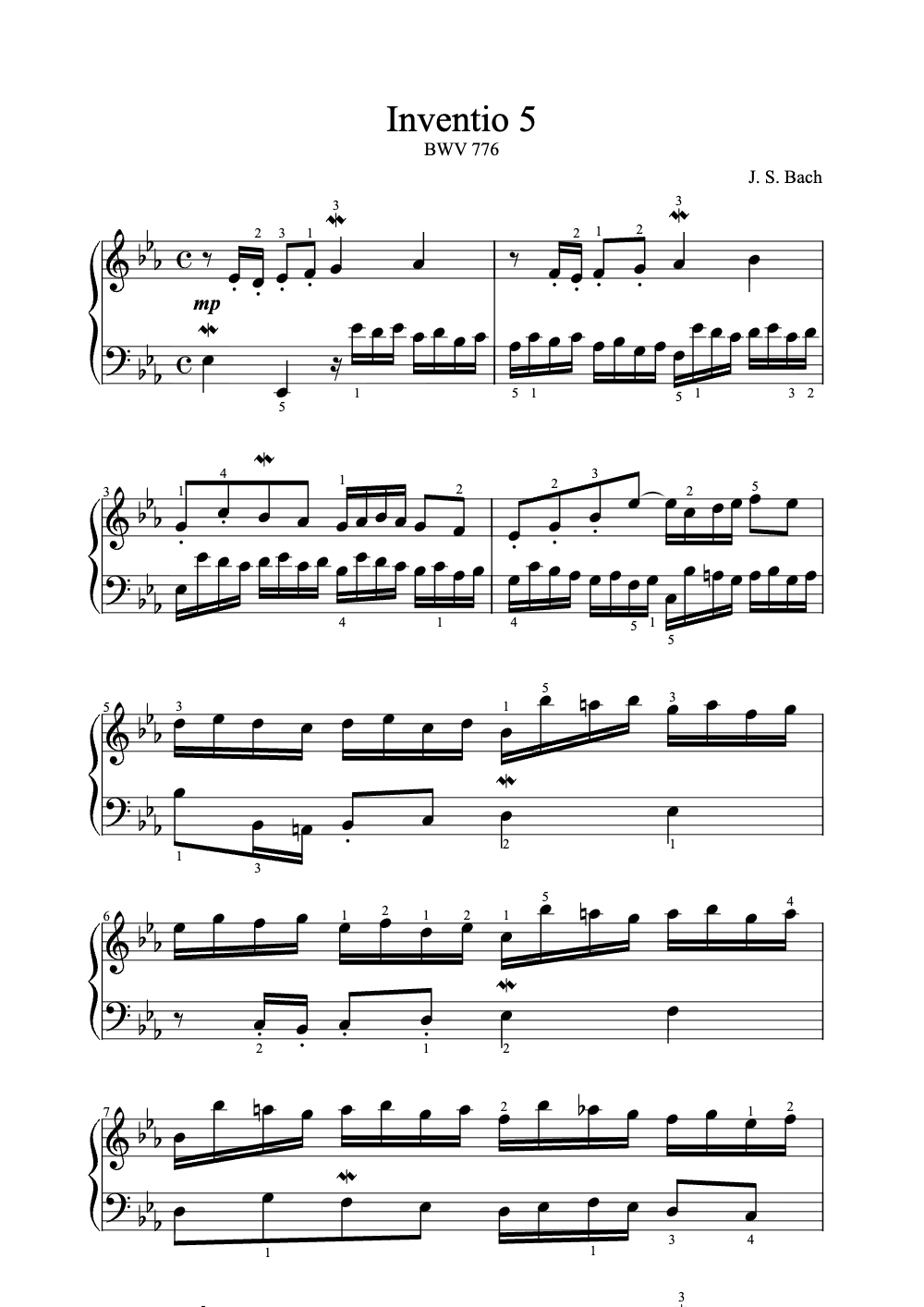 Sheet music preview for Inventio 5