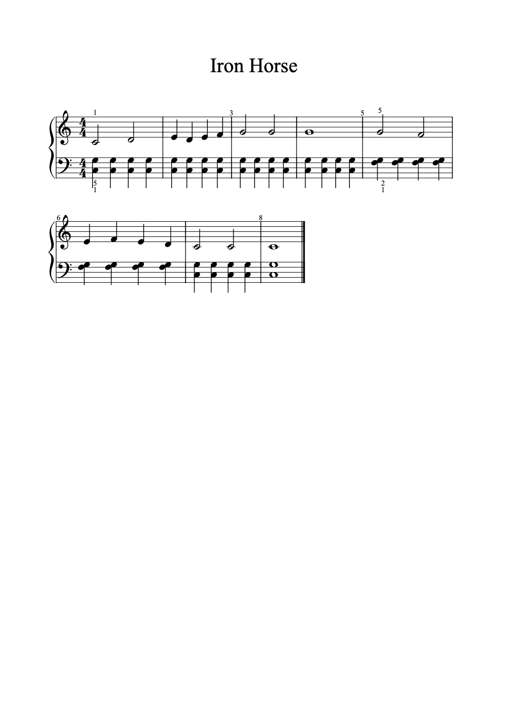 Sheet music preview for Iron Horse