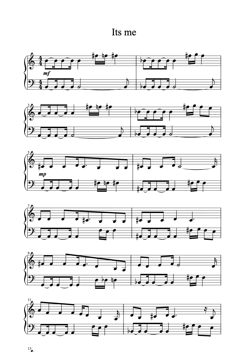 Sheet music preview for It's Me