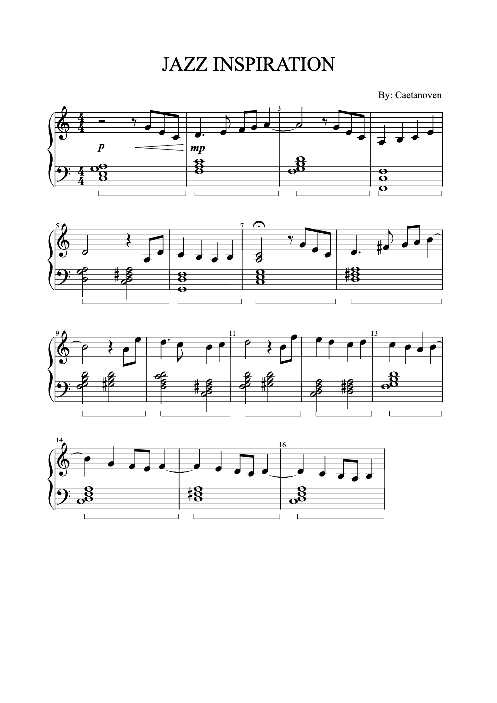 Sheet music preview for Jazz Inspiration