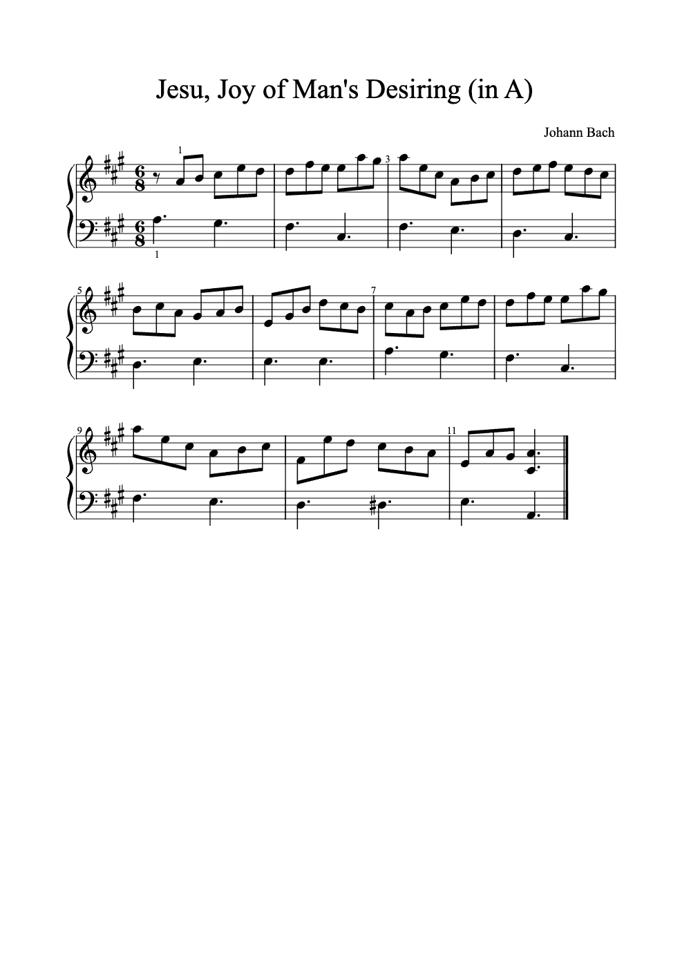 Sheet music preview for Jesu, Joy of Man's Desiring