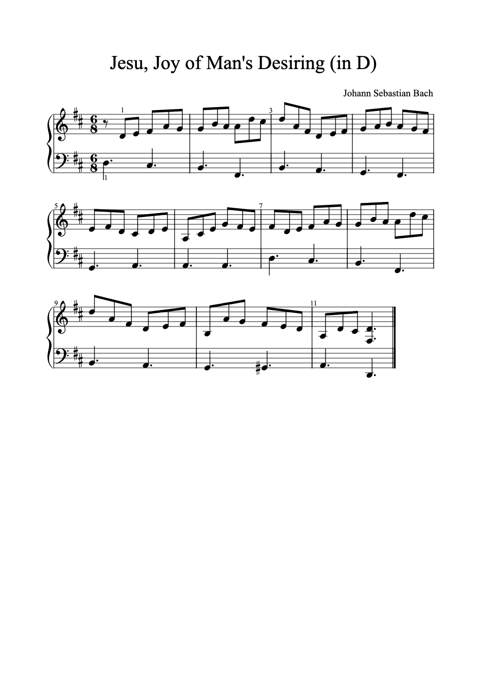 Sheet music preview for Jesu, Joy of Man's Desiring