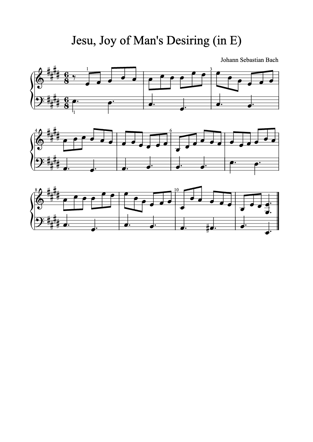 Sheet music preview for Jesu, Joy of Man's Desiring
