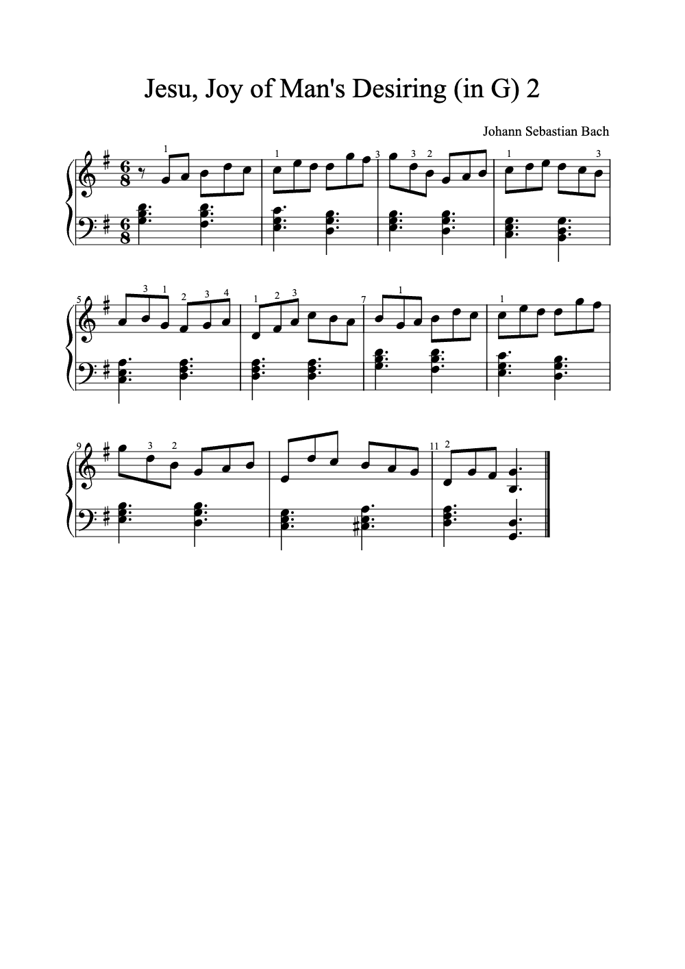 Sheet music preview for Jesu, Joy of Man's Desiring