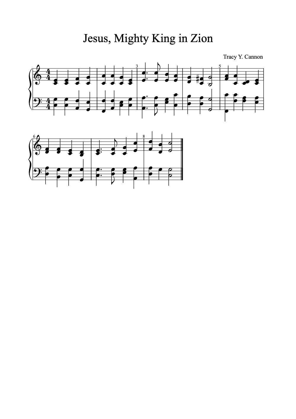 Sheet music preview for Jesus, Mighty King in Zion