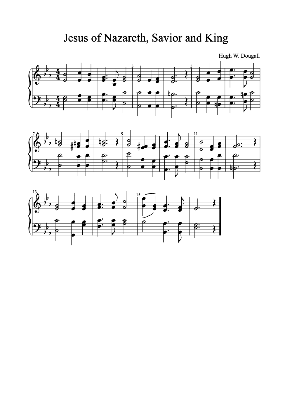Sheet music preview for Jesus of Nazareth, Savior and King