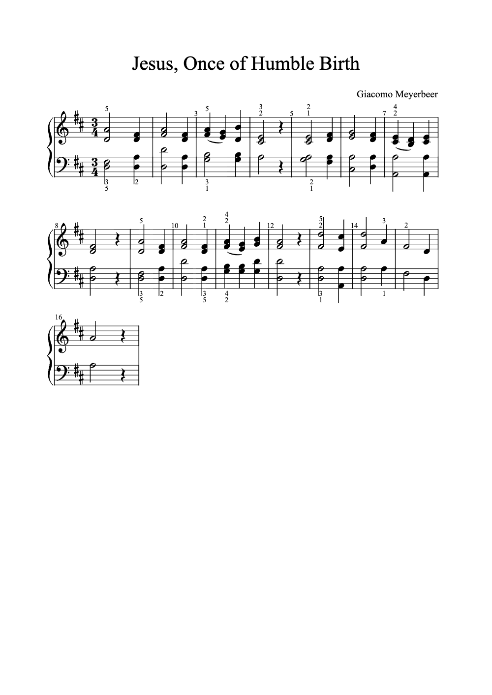 Sheet music preview for Jesus, Once of Humble Birth