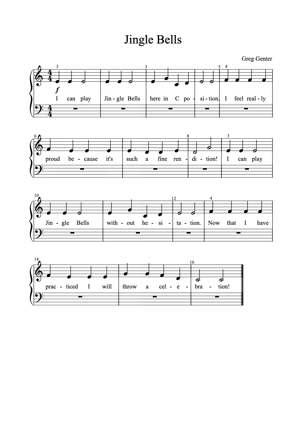 Sheet music preview for Jingle Bells