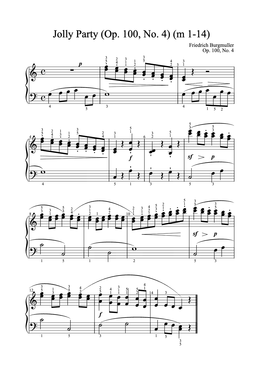 Sheet music preview for Jolly Party