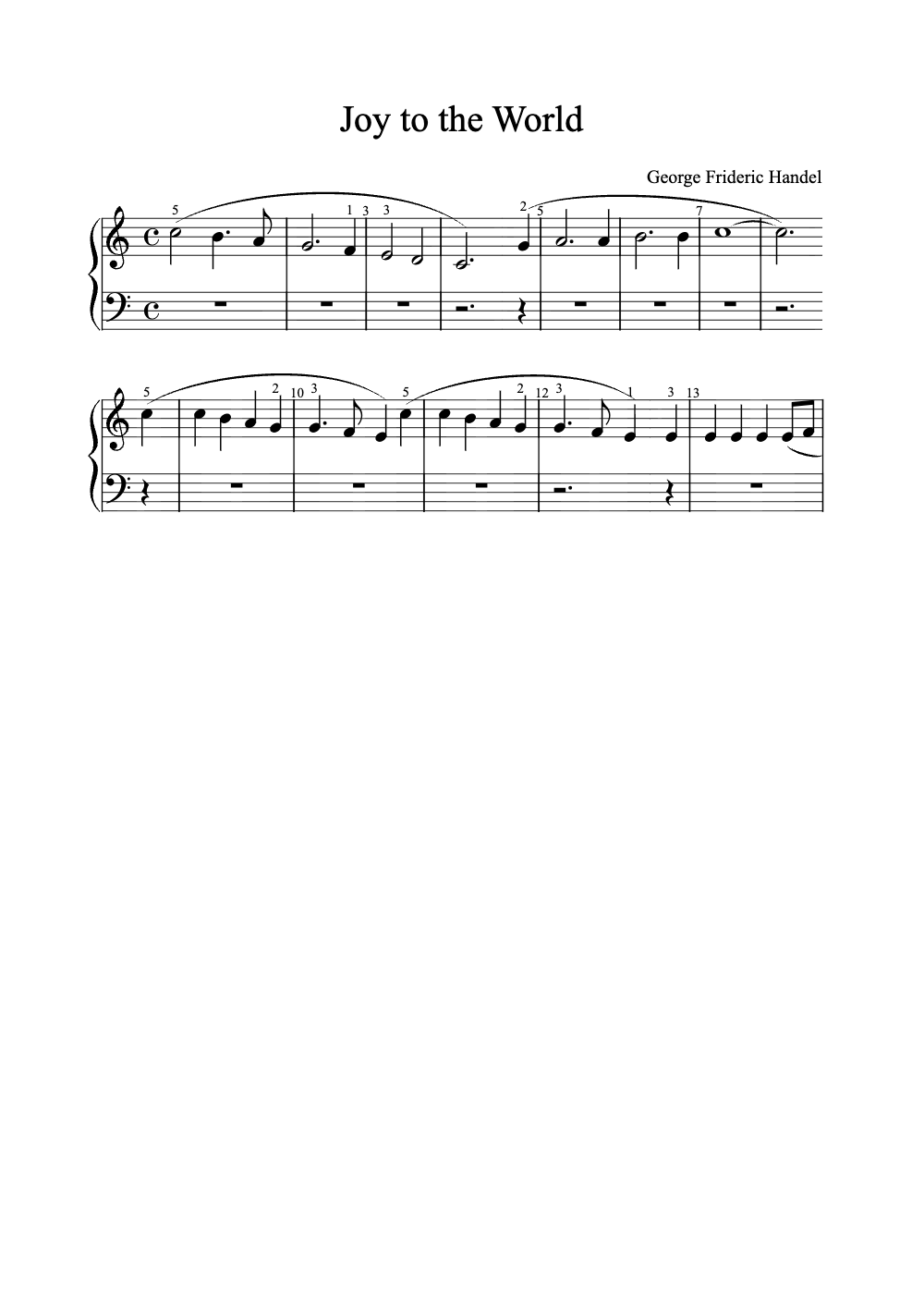 Sheet music preview for Joy to the World