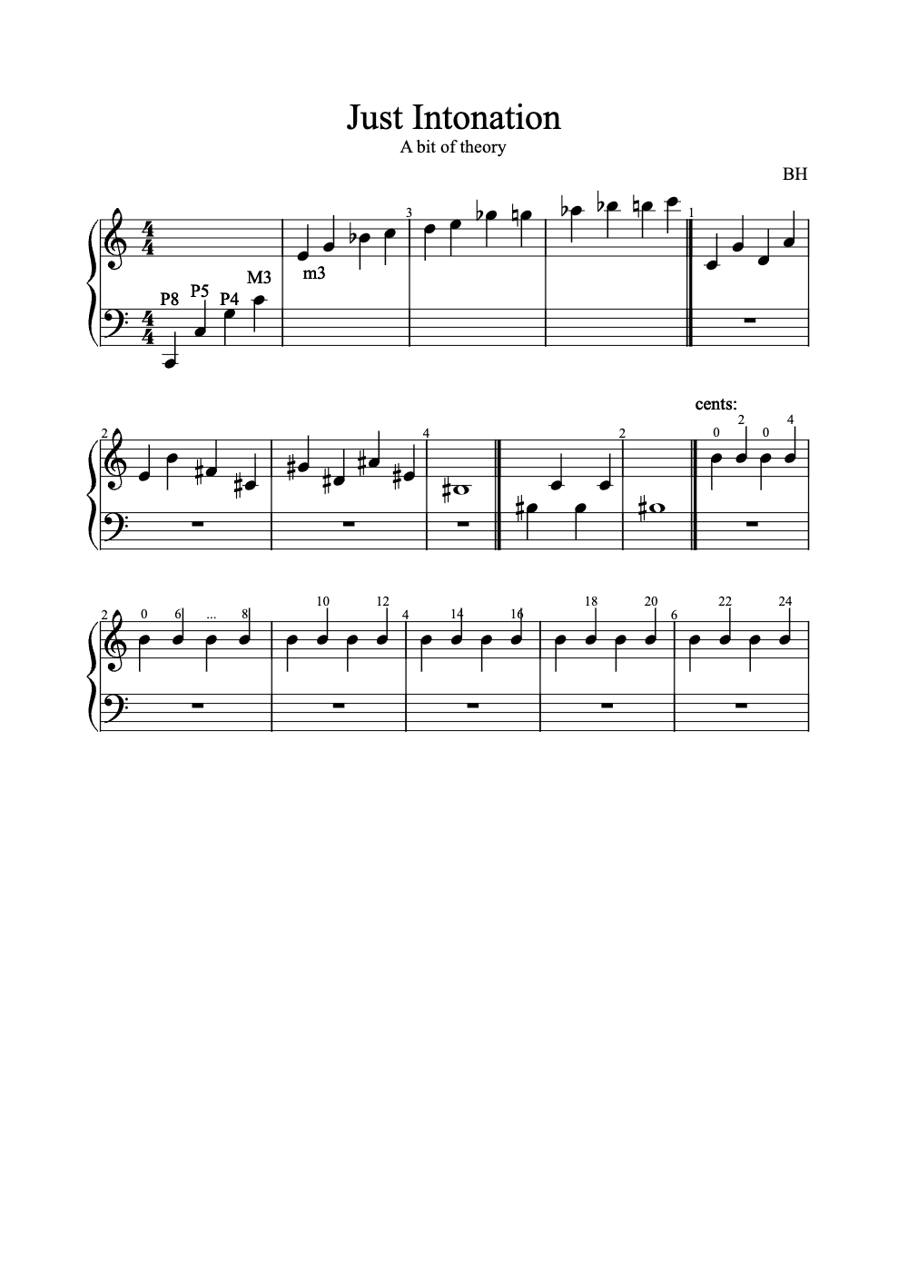 Sheet music preview for Just Intonation