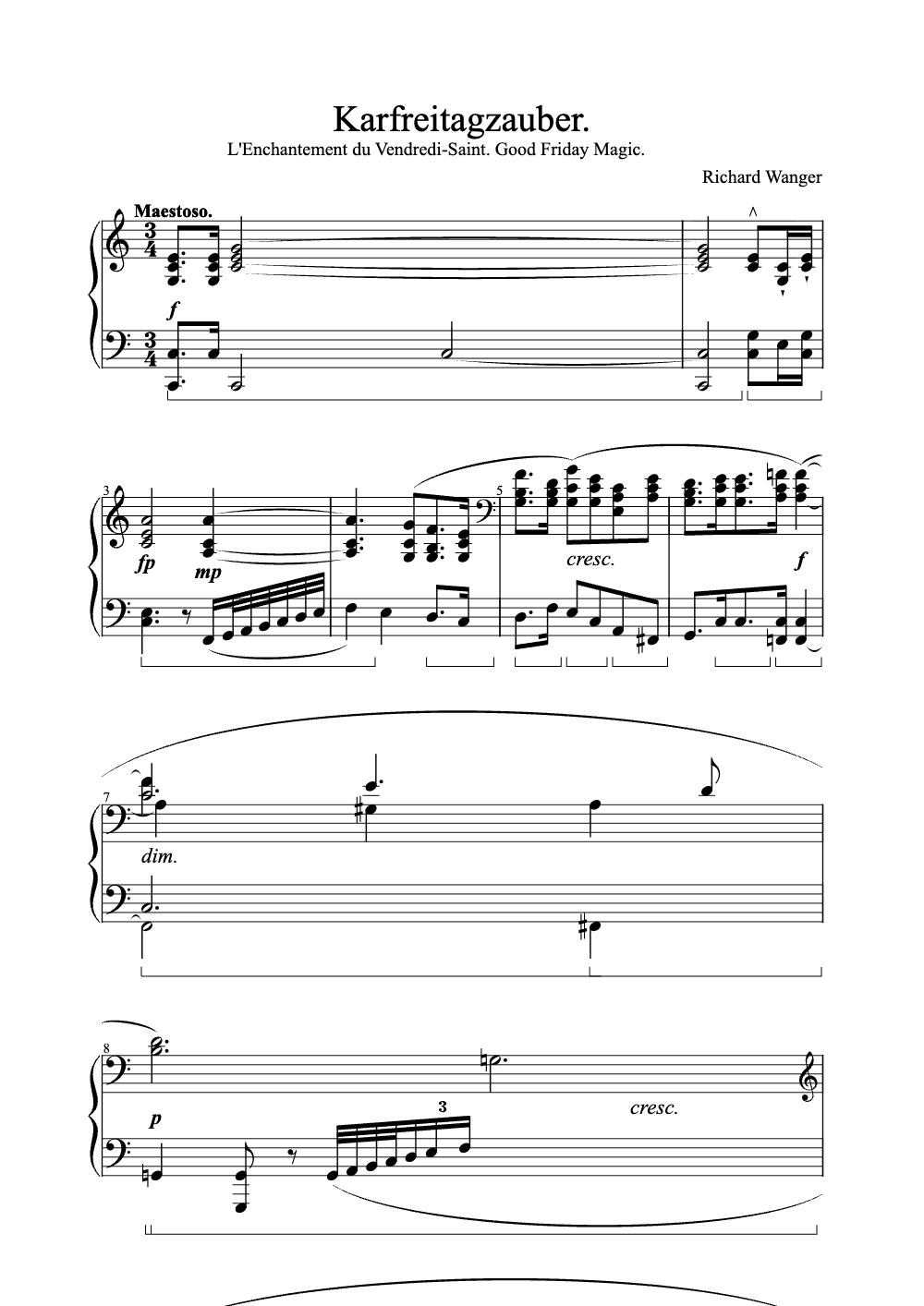 Sheet music preview for Karfreitagzauber