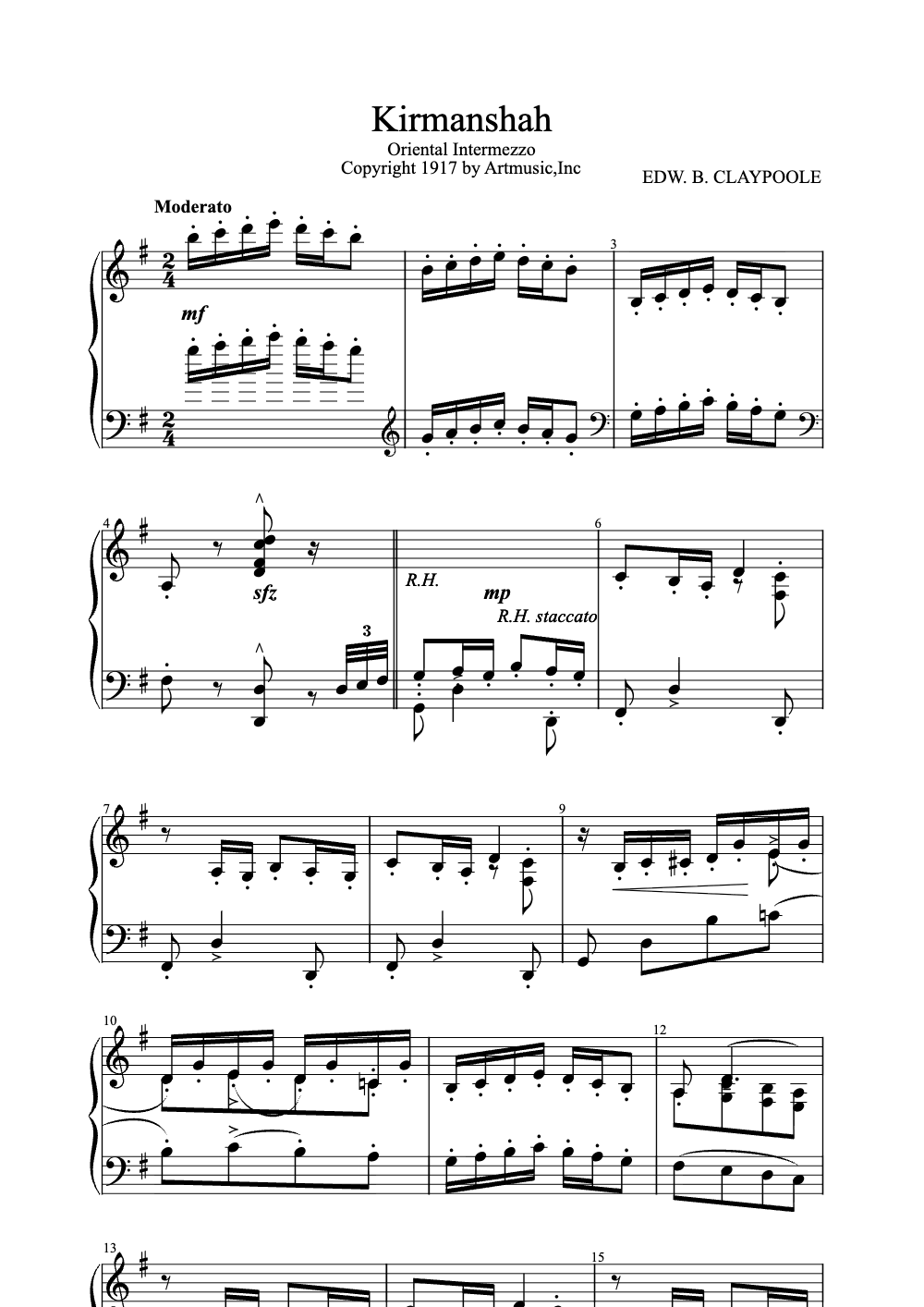 Sheet music preview for Kirmanshah