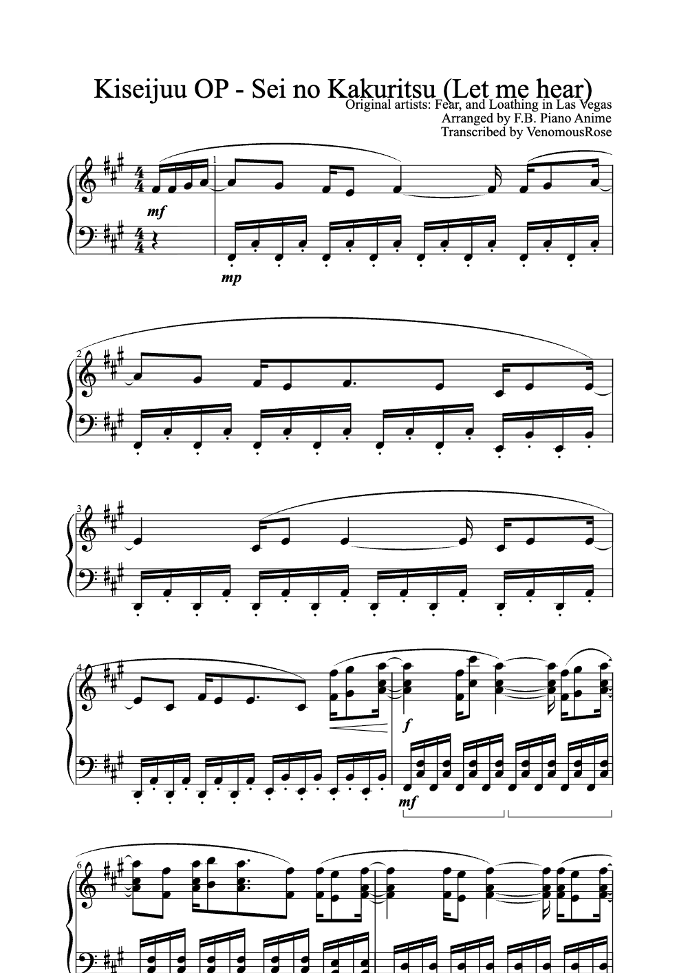 Sheet music preview for Let Me Hear