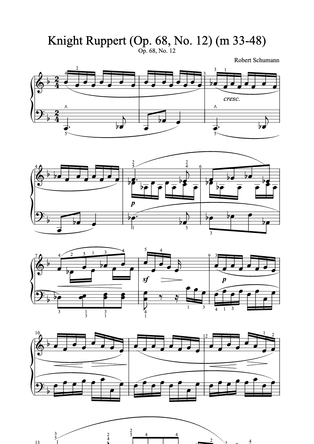 Sheet music preview for Knight Ruprecht