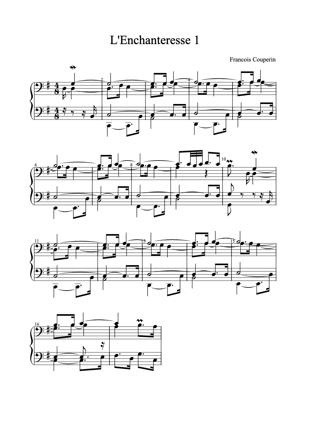 Sheet music preview for L'Enchanteresse