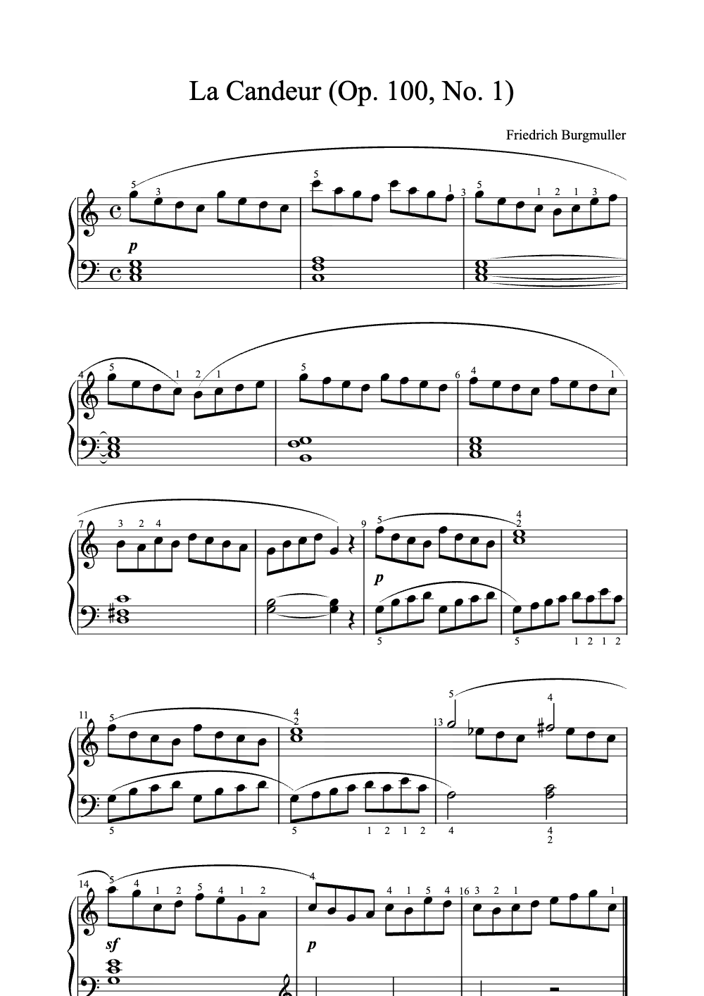 Sheet music preview for La Candeur