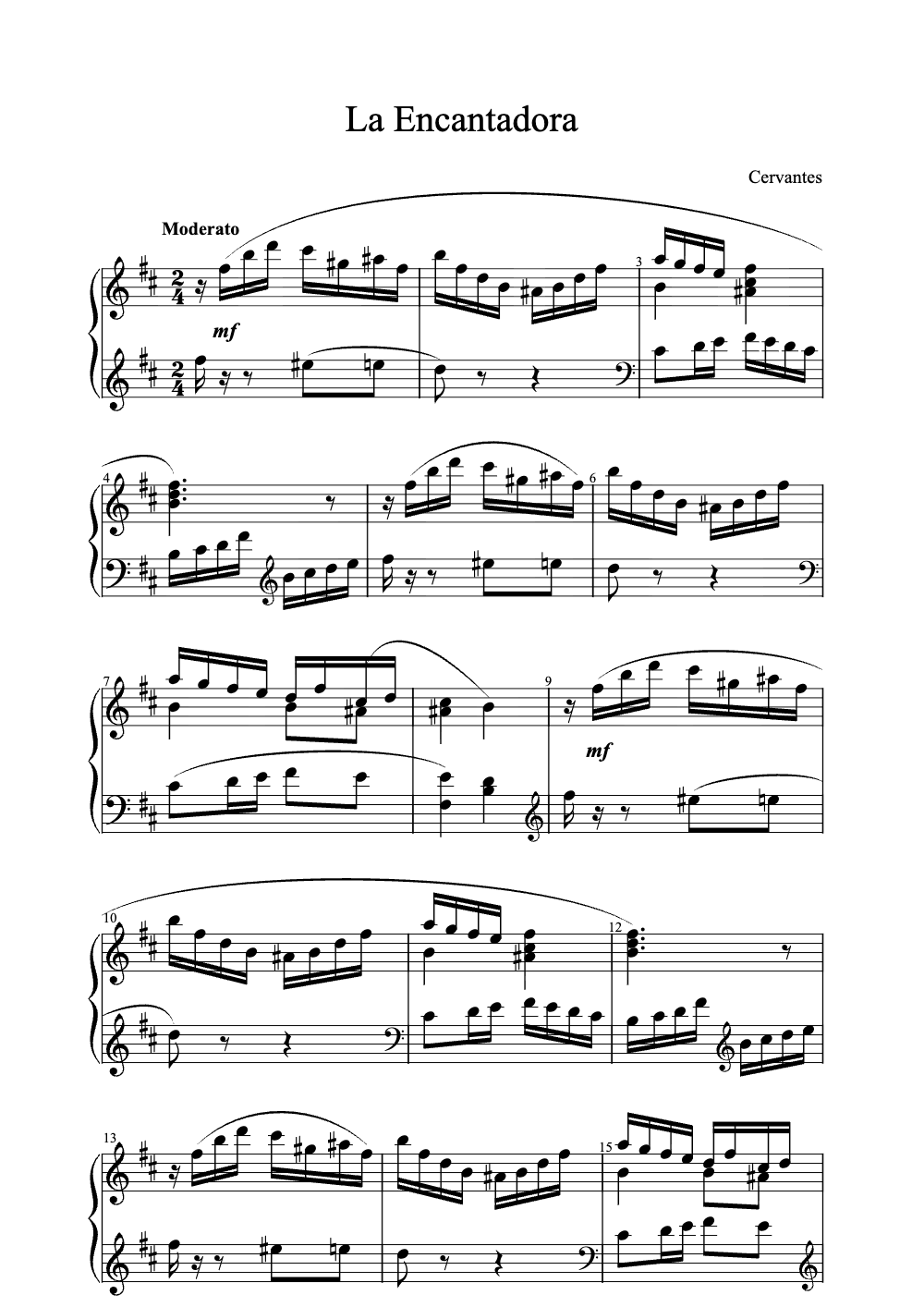 Sheet music preview for La Encantadora
