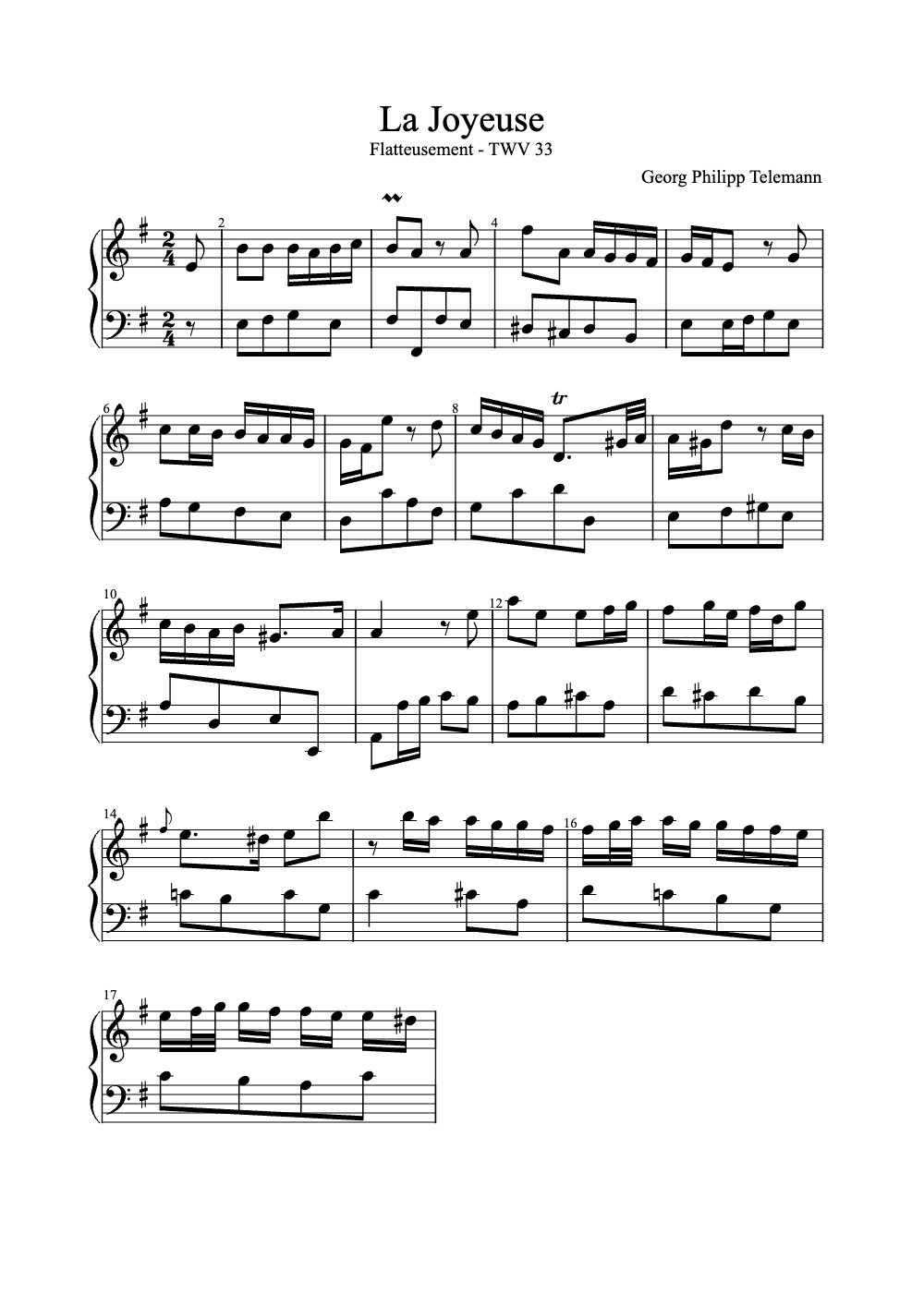 Sheet music preview for La Joyeuse