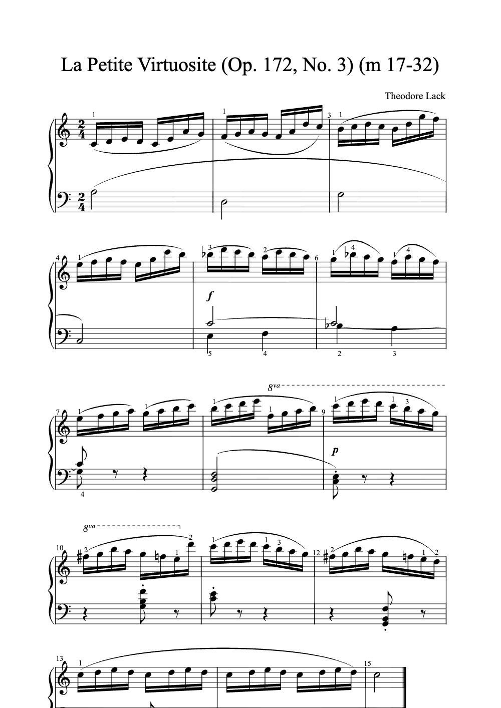 Sheet music preview for La Petite Virtuosité