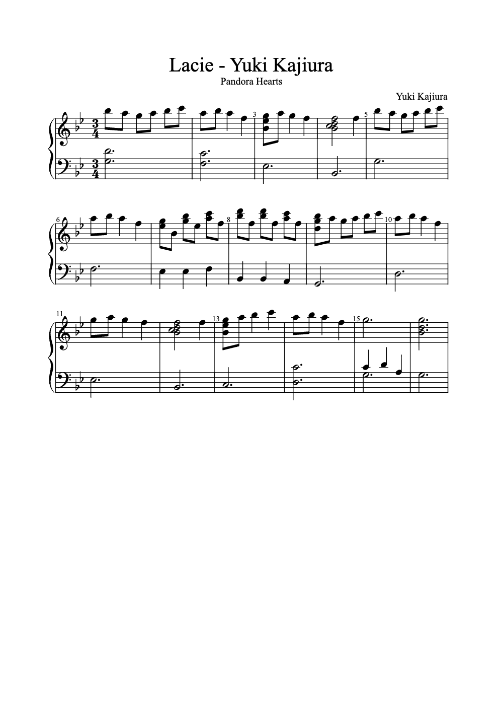 Sheet music preview for Lacie