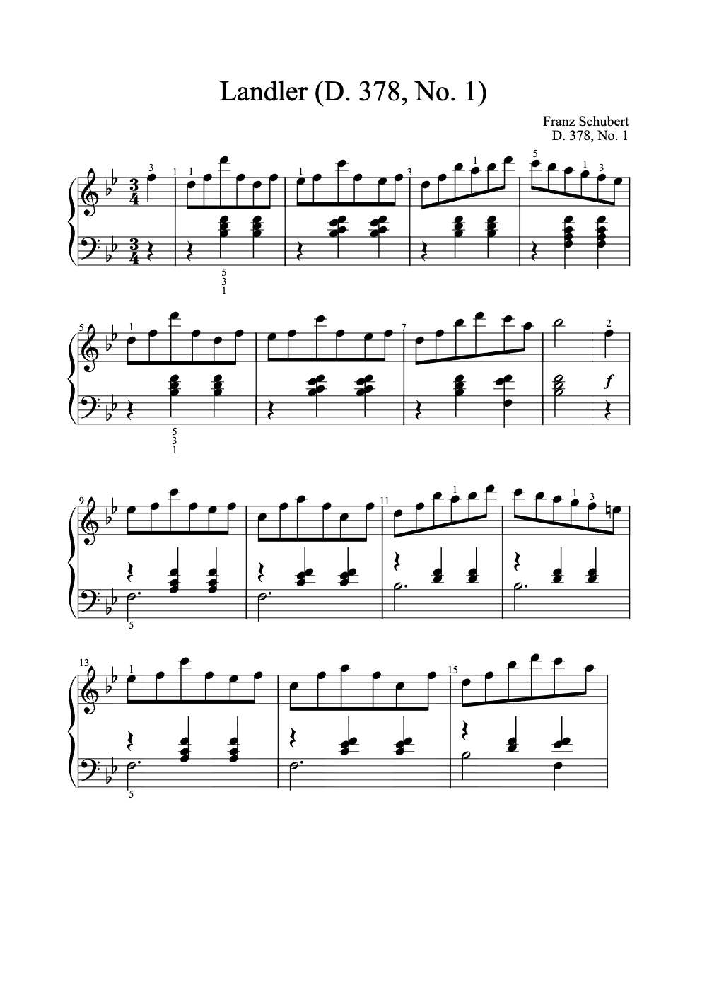 Sheet music preview for Ländler