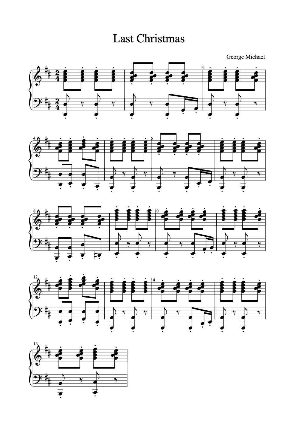 Sheet music preview for Last Christmas