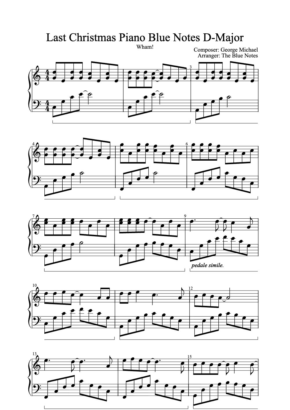 Sheet music preview for Last Christmas