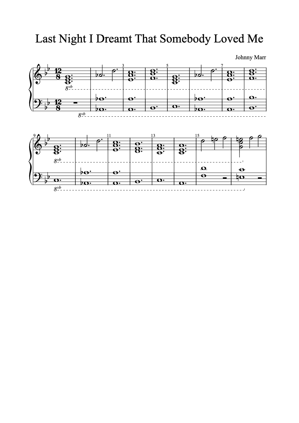 Sheet music preview for Last Night I Dreamt That Somebody Loved Me