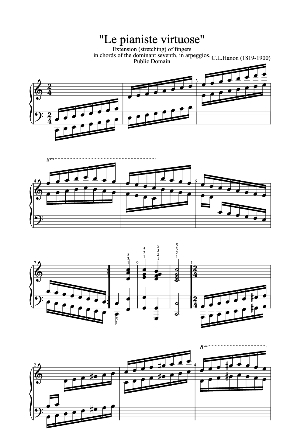 Sheet music preview for Le Pianiste Virtuose