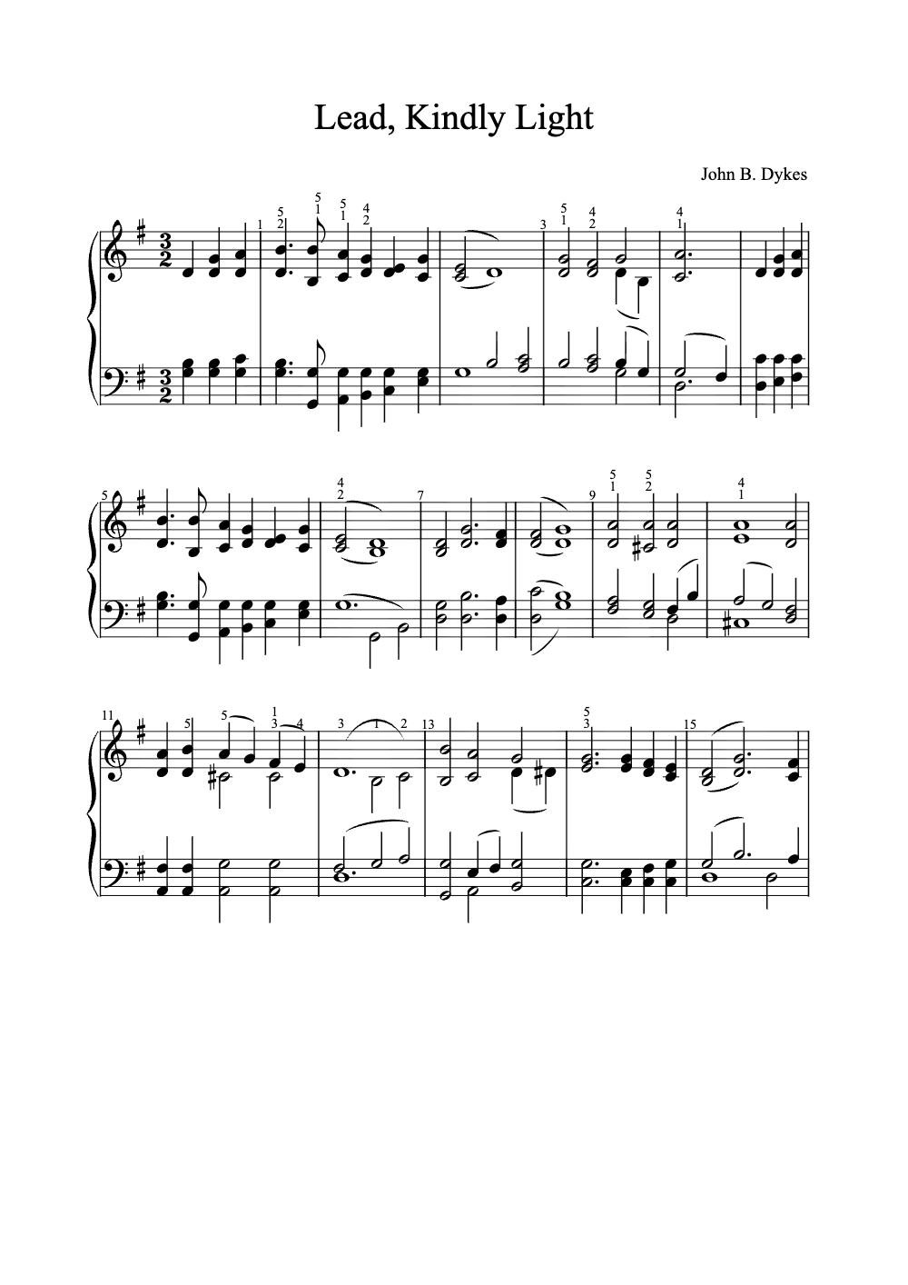 Sheet music preview for Lead, Kindly Light