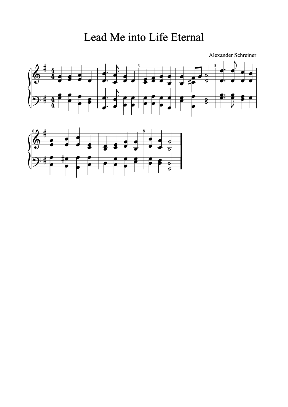 Sheet music preview for Lead Me Into Life Eternal