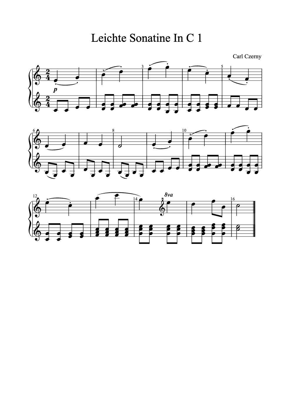 Sheet music preview for Leichte Sonatine in C, Op. 36 No. 1
