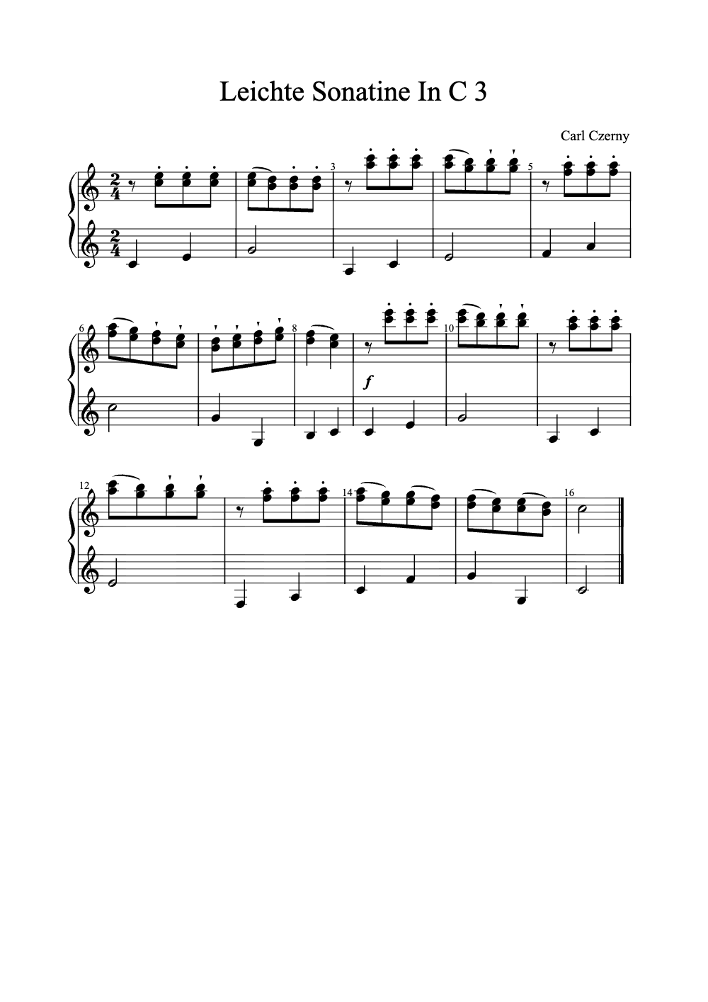 Sheet music preview for Leichte Sonatine in C, Op. 36 No. 3