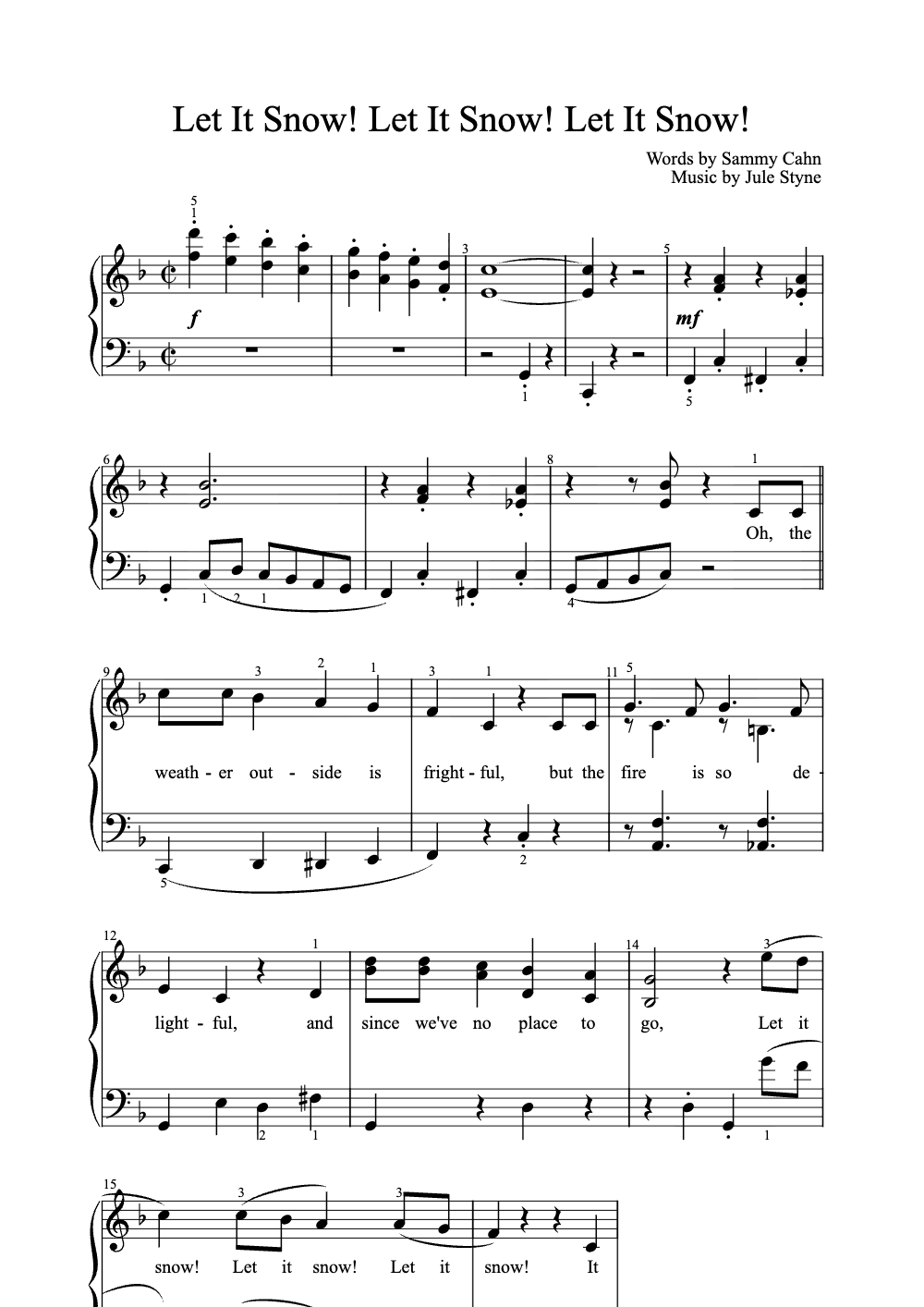 Sheet music preview for Let It Snow! Let It Snow! Let It Snow!