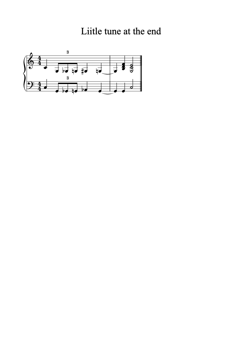 Sheet music preview for Little Tune at the End